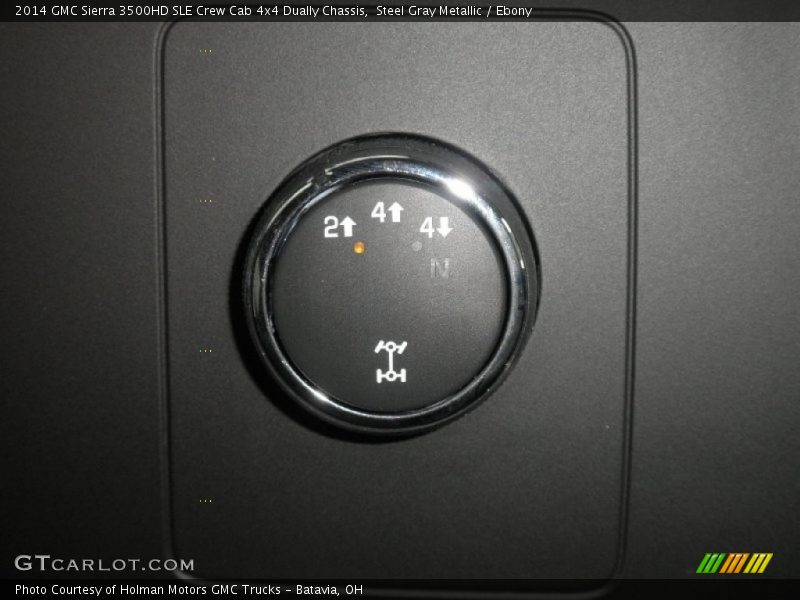 Steel Gray Metallic / Ebony 2014 GMC Sierra 3500HD SLE Crew Cab 4x4 Dually Chassis