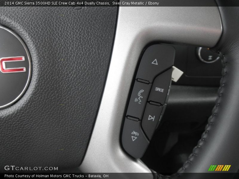 Steel Gray Metallic / Ebony 2014 GMC Sierra 3500HD SLE Crew Cab 4x4 Dually Chassis