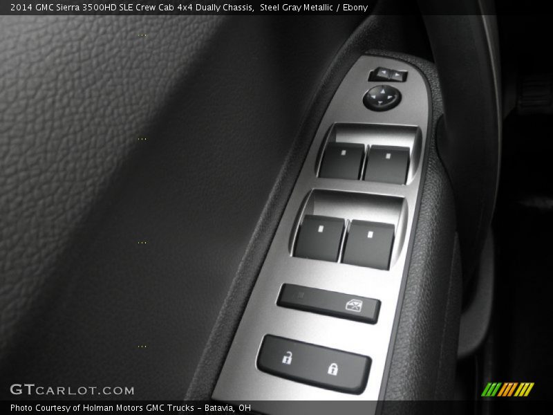 Steel Gray Metallic / Ebony 2014 GMC Sierra 3500HD SLE Crew Cab 4x4 Dually Chassis