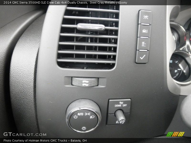 Steel Gray Metallic / Ebony 2014 GMC Sierra 3500HD SLE Crew Cab 4x4 Dually Chassis