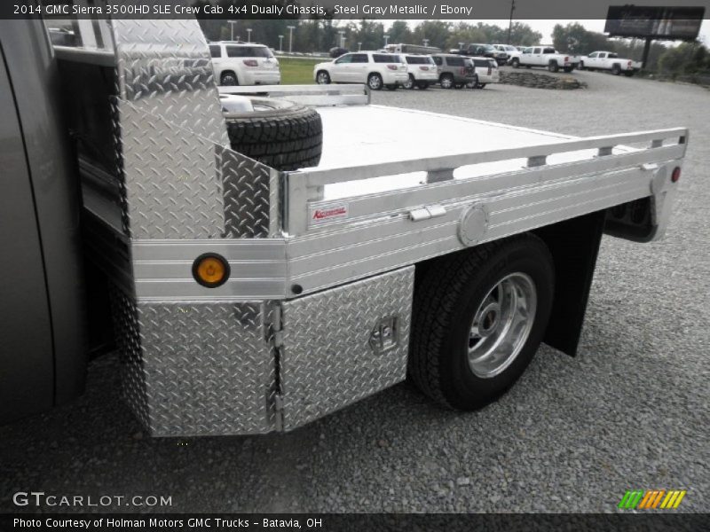 Steel Gray Metallic / Ebony 2014 GMC Sierra 3500HD SLE Crew Cab 4x4 Dually Chassis