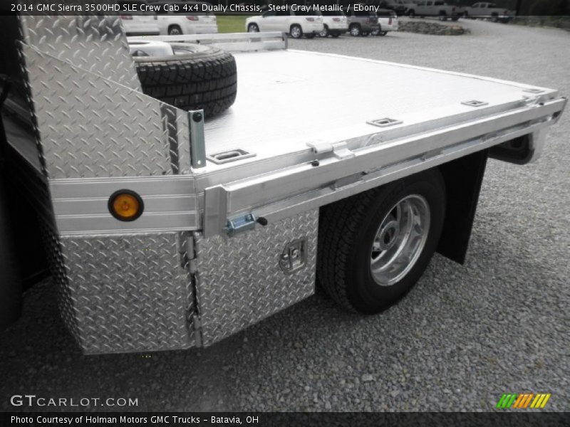 Steel Gray Metallic / Ebony 2014 GMC Sierra 3500HD SLE Crew Cab 4x4 Dually Chassis