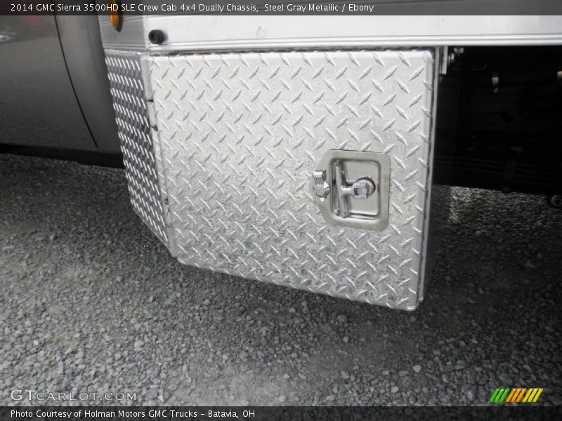 Steel Gray Metallic / Ebony 2014 GMC Sierra 3500HD SLE Crew Cab 4x4 Dually Chassis