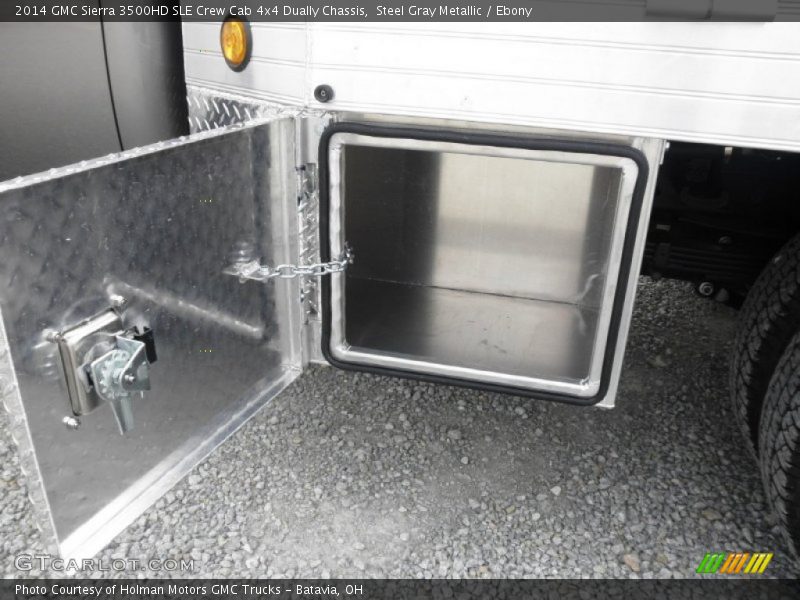 Steel Gray Metallic / Ebony 2014 GMC Sierra 3500HD SLE Crew Cab 4x4 Dually Chassis