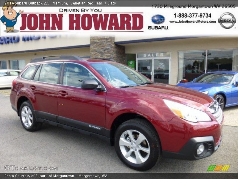 Venetian Red Pearl / Black 2014 Subaru Outback 2.5i Premium
