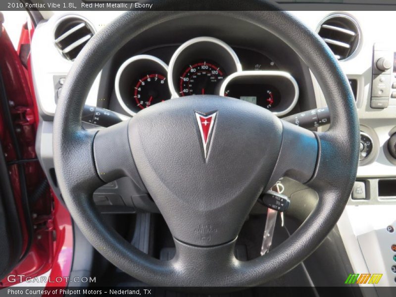 Red Hot Metallic / Ebony 2010 Pontiac Vibe 1.8L