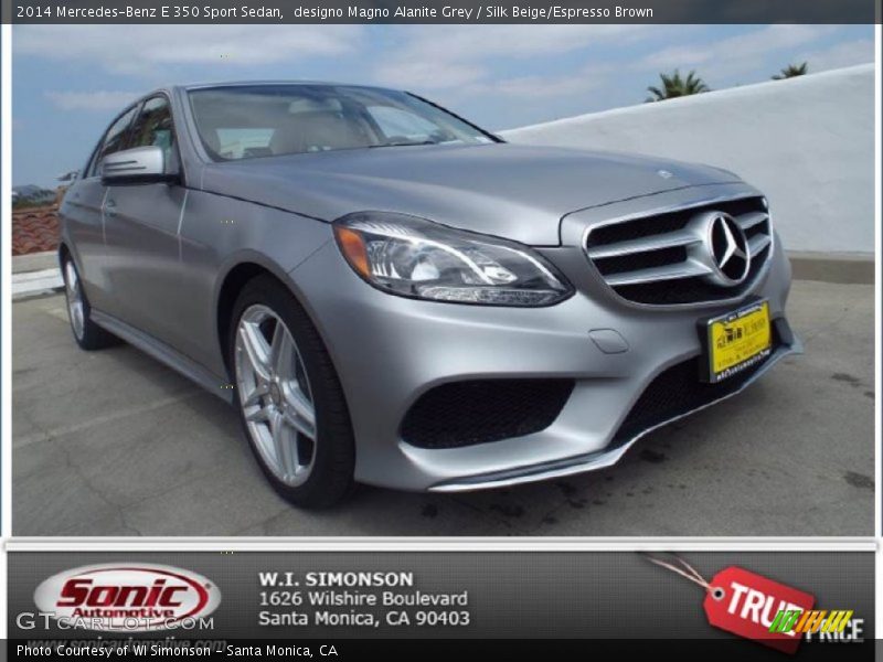 designo Magno Alanite Grey / Silk Beige/Espresso Brown 2014 Mercedes-Benz E 350 Sport Sedan