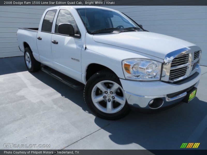 Bright White / Khaki 2008 Dodge Ram 1500 Lone Star Edition Quad Cab