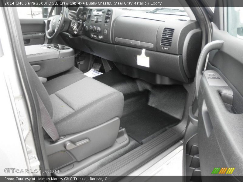 Steel Gray Metallic / Ebony 2014 GMC Sierra 3500HD SLE Crew Cab 4x4 Dually Chassis