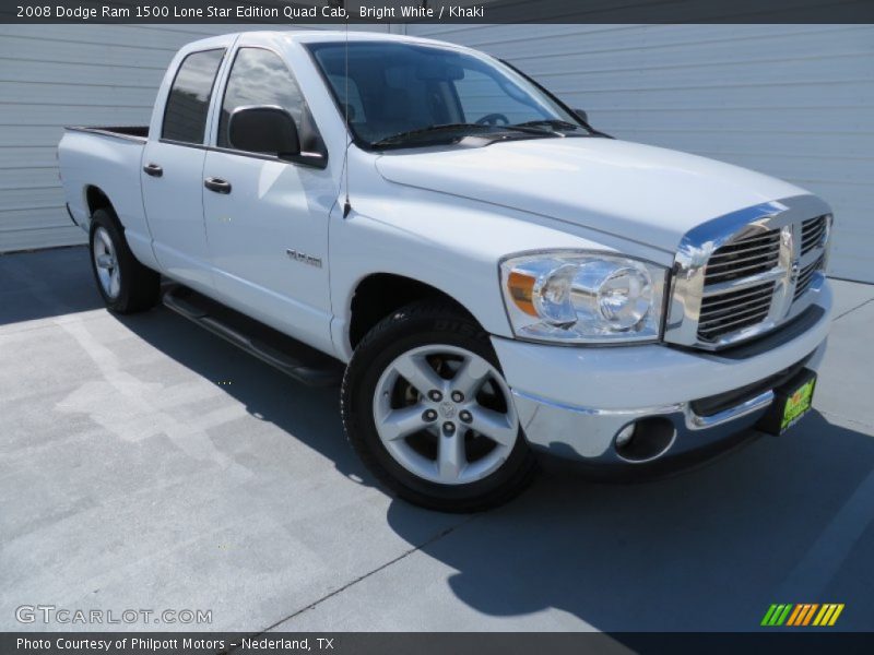 Bright White / Khaki 2008 Dodge Ram 1500 Lone Star Edition Quad Cab