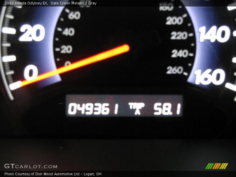 Slate Green Metallic / Gray 2010 Honda Odyssey EX