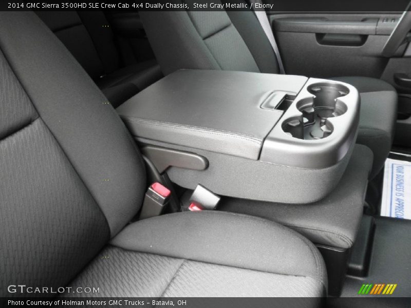 Steel Gray Metallic / Ebony 2014 GMC Sierra 3500HD SLE Crew Cab 4x4 Dually Chassis