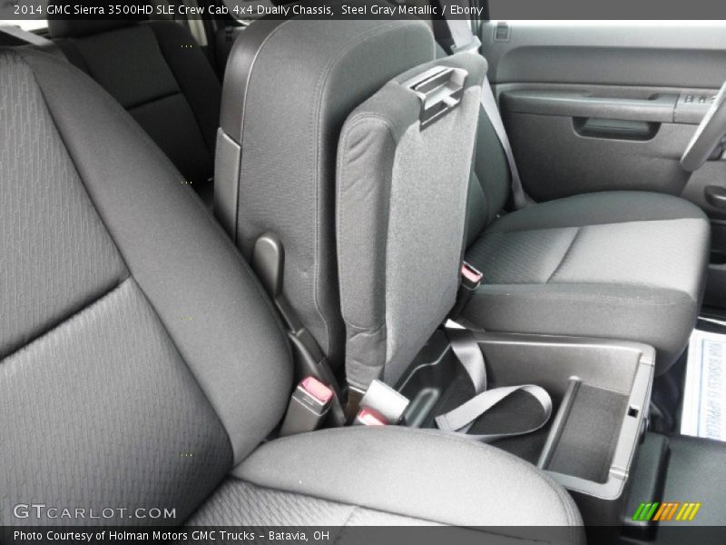 Steel Gray Metallic / Ebony 2014 GMC Sierra 3500HD SLE Crew Cab 4x4 Dually Chassis