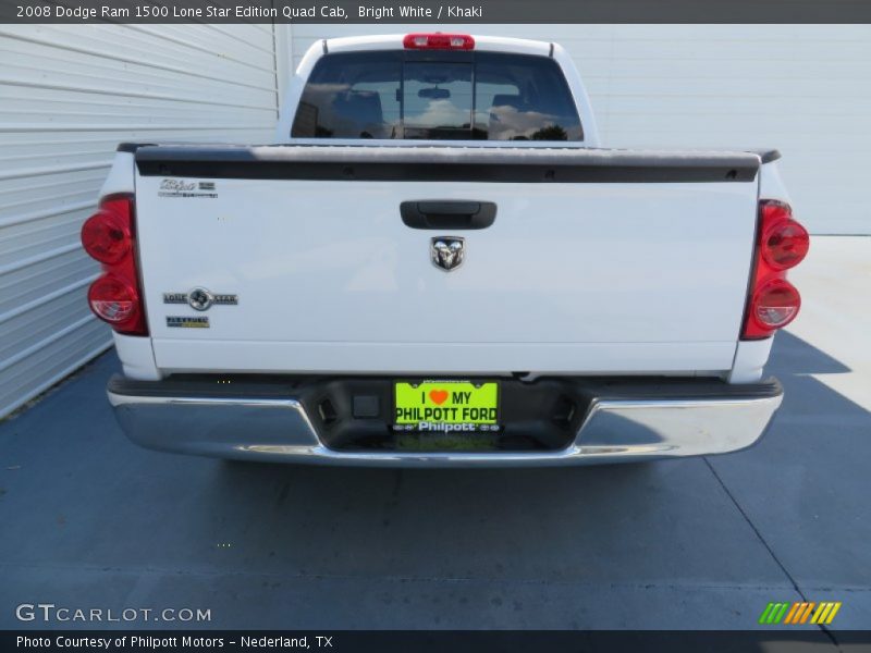 Bright White / Khaki 2008 Dodge Ram 1500 Lone Star Edition Quad Cab
