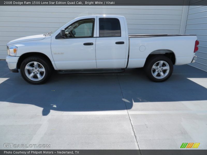 Bright White / Khaki 2008 Dodge Ram 1500 Lone Star Edition Quad Cab