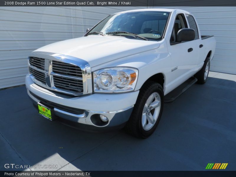 Bright White / Khaki 2008 Dodge Ram 1500 Lone Star Edition Quad Cab