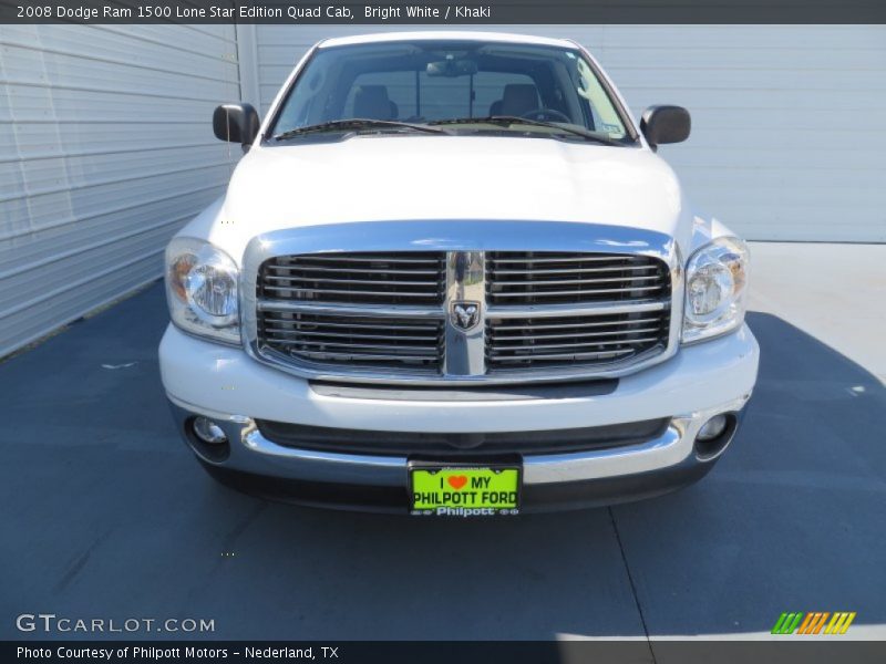 Bright White / Khaki 2008 Dodge Ram 1500 Lone Star Edition Quad Cab