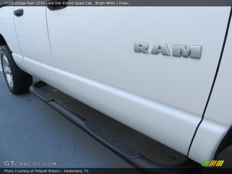 Bright White / Khaki 2008 Dodge Ram 1500 Lone Star Edition Quad Cab