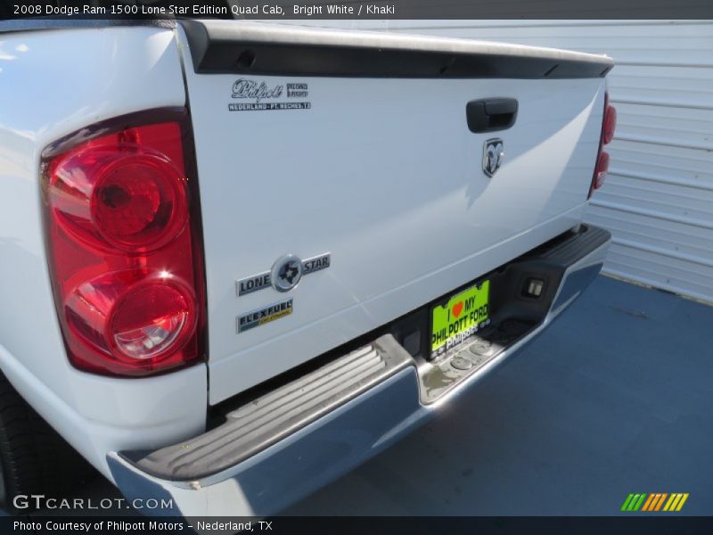 Bright White / Khaki 2008 Dodge Ram 1500 Lone Star Edition Quad Cab