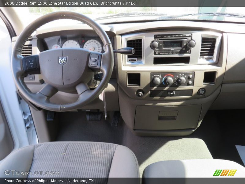 Bright White / Khaki 2008 Dodge Ram 1500 Lone Star Edition Quad Cab