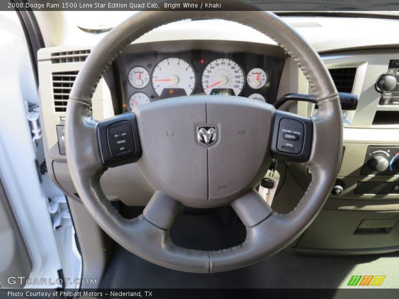 Bright White / Khaki 2008 Dodge Ram 1500 Lone Star Edition Quad Cab