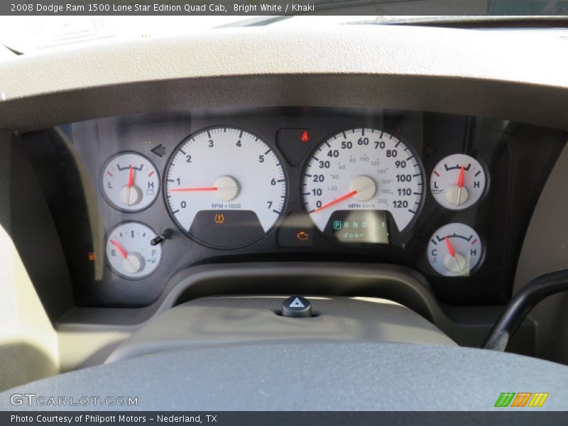 Bright White / Khaki 2008 Dodge Ram 1500 Lone Star Edition Quad Cab