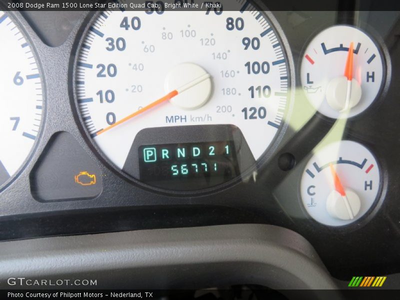 Bright White / Khaki 2008 Dodge Ram 1500 Lone Star Edition Quad Cab