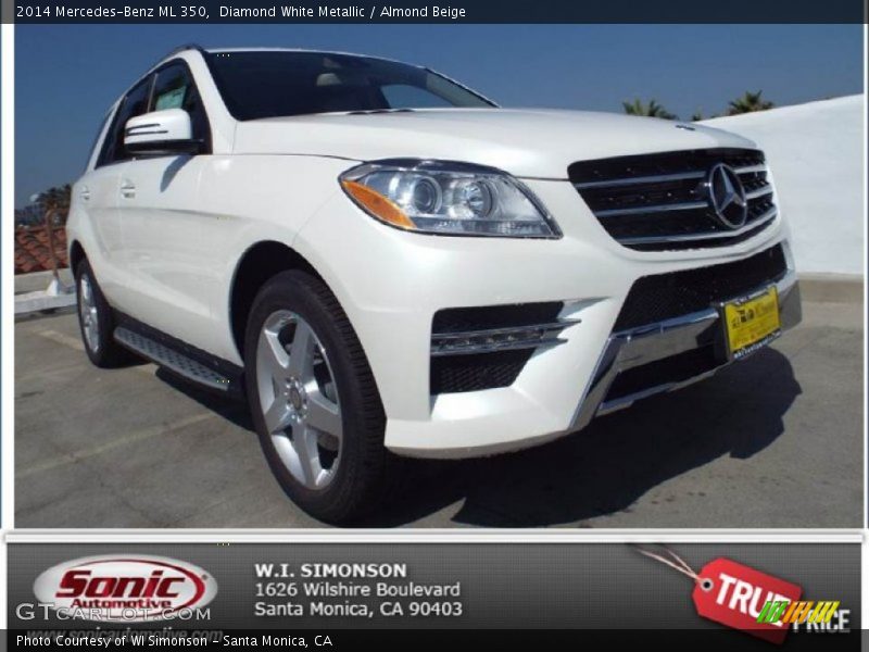 Diamond White Metallic / Almond Beige 2014 Mercedes-Benz ML 350