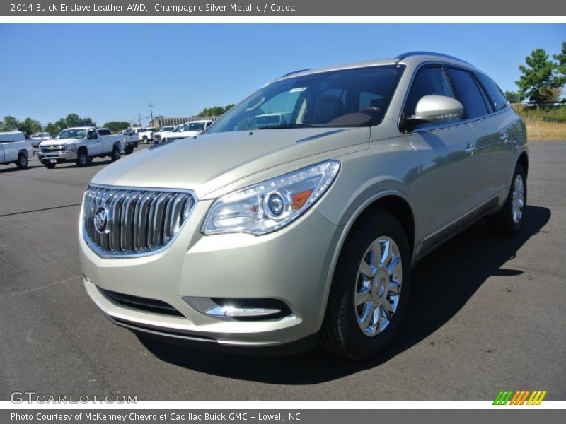 Champagne Silver Metallic / Cocoa 2014 Buick Enclave Leather AWD