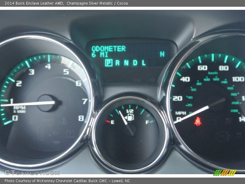 Champagne Silver Metallic / Cocoa 2014 Buick Enclave Leather AWD
