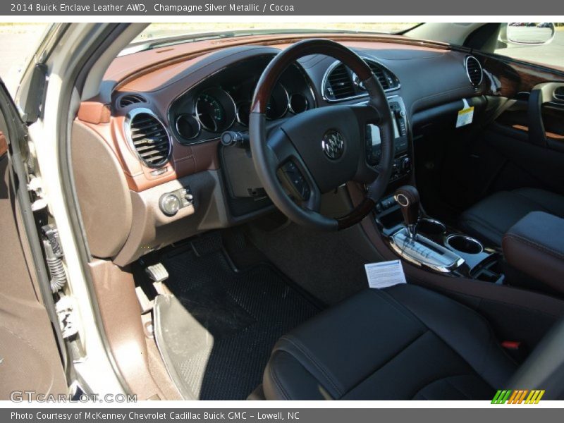 Champagne Silver Metallic / Cocoa 2014 Buick Enclave Leather AWD