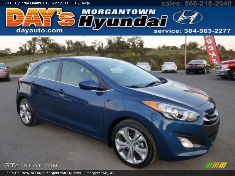 Windy Sea Blue / Beige 2013 Hyundai Elantra GT