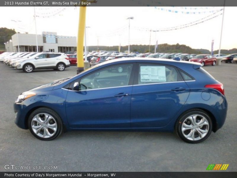 Windy Sea Blue / Beige 2013 Hyundai Elantra GT