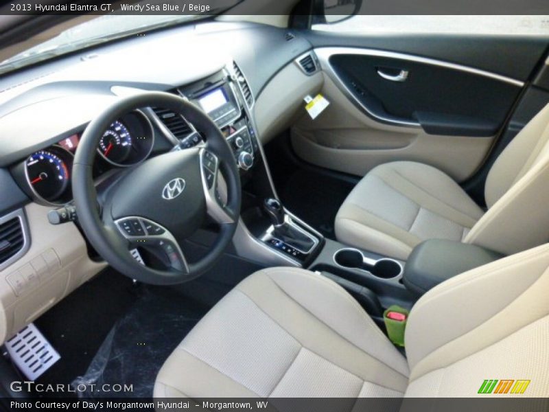 Windy Sea Blue / Beige 2013 Hyundai Elantra GT