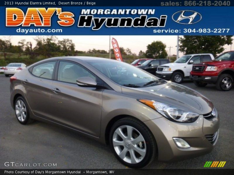 Desert Bronze / Beige 2013 Hyundai Elantra Limited