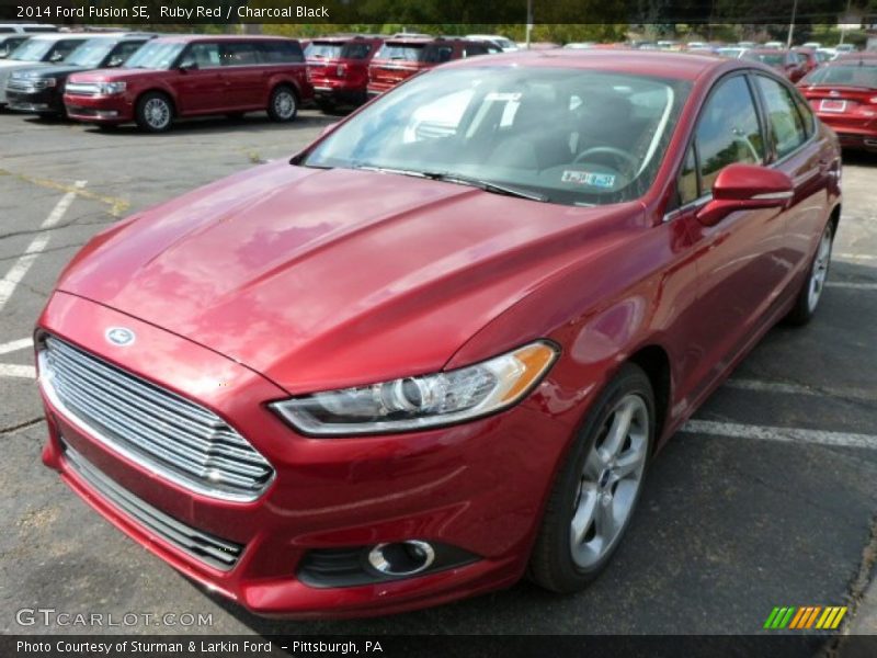 Ruby Red / Charcoal Black 2014 Ford Fusion SE