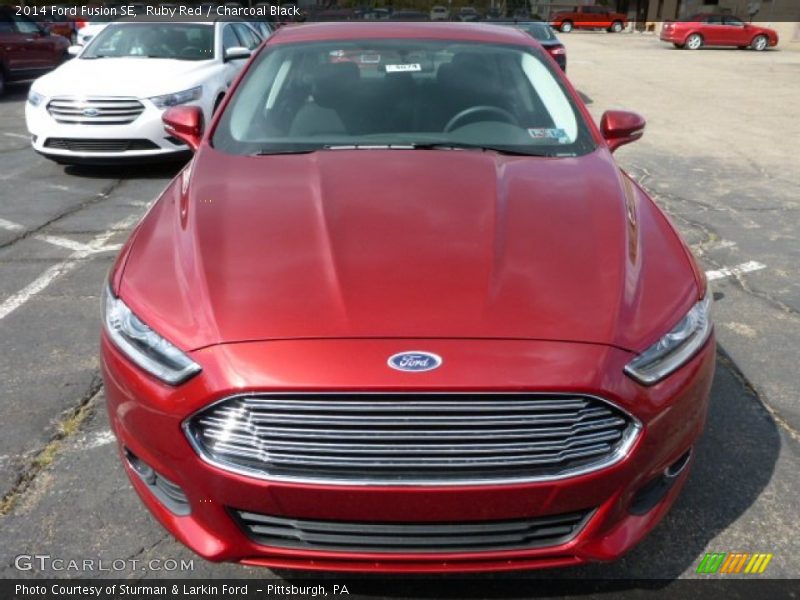 Ruby Red / Charcoal Black 2014 Ford Fusion SE