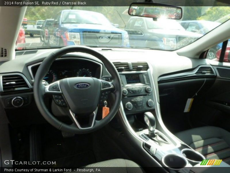 Ruby Red / Charcoal Black 2014 Ford Fusion SE