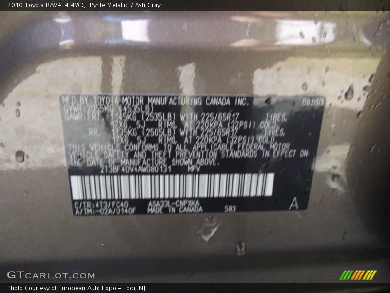 Pyrite Metallic / Ash Gray 2010 Toyota RAV4 I4 4WD