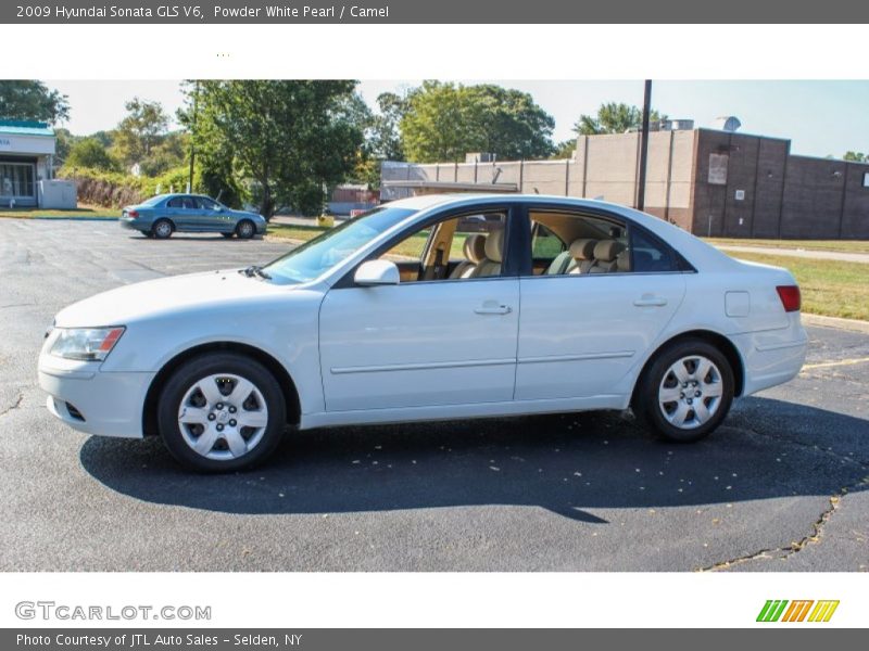 Powder White Pearl / Camel 2009 Hyundai Sonata GLS V6