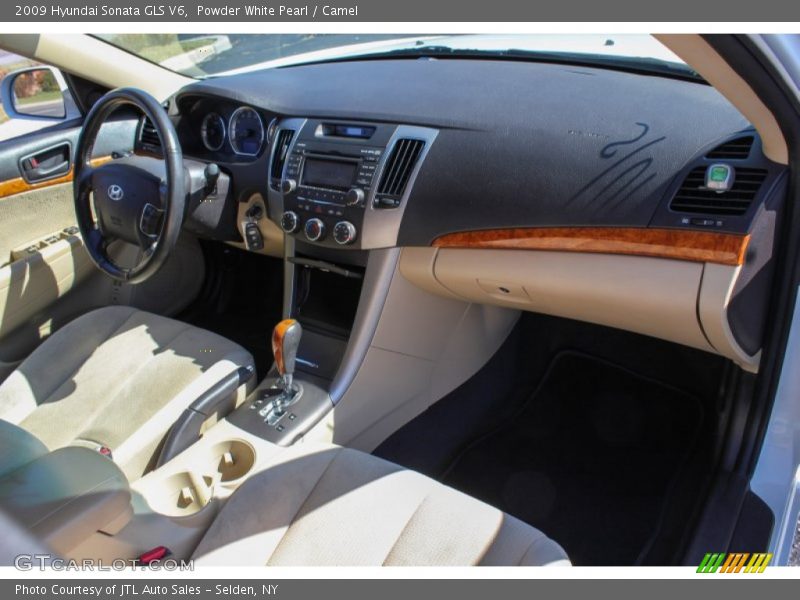 Powder White Pearl / Camel 2009 Hyundai Sonata GLS V6