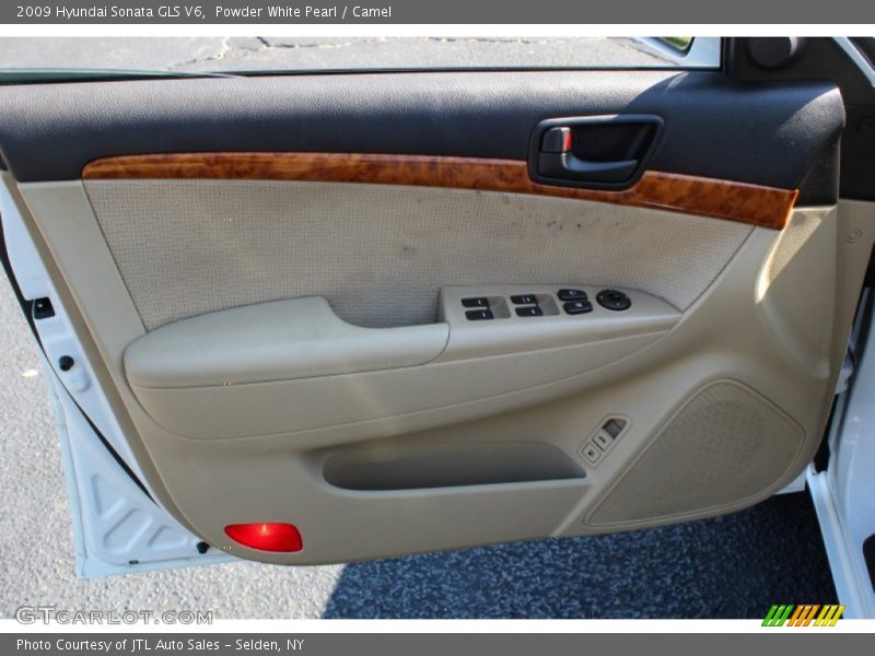 Powder White Pearl / Camel 2009 Hyundai Sonata GLS V6