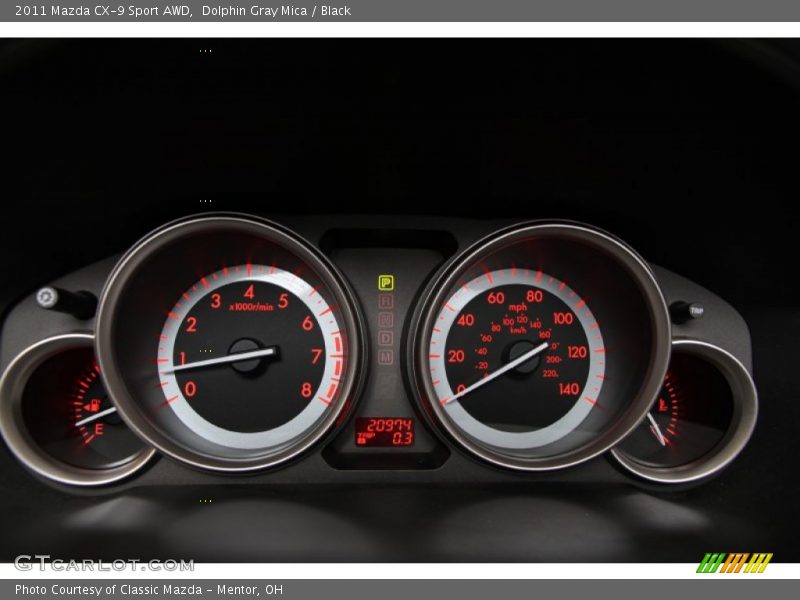 Dolphin Gray Mica / Black 2011 Mazda CX-9 Sport AWD