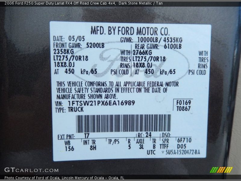 Dark Stone Metallic / Tan 2006 Ford F250 Super Duty Lariat FX4 Off Road Crew Cab 4x4