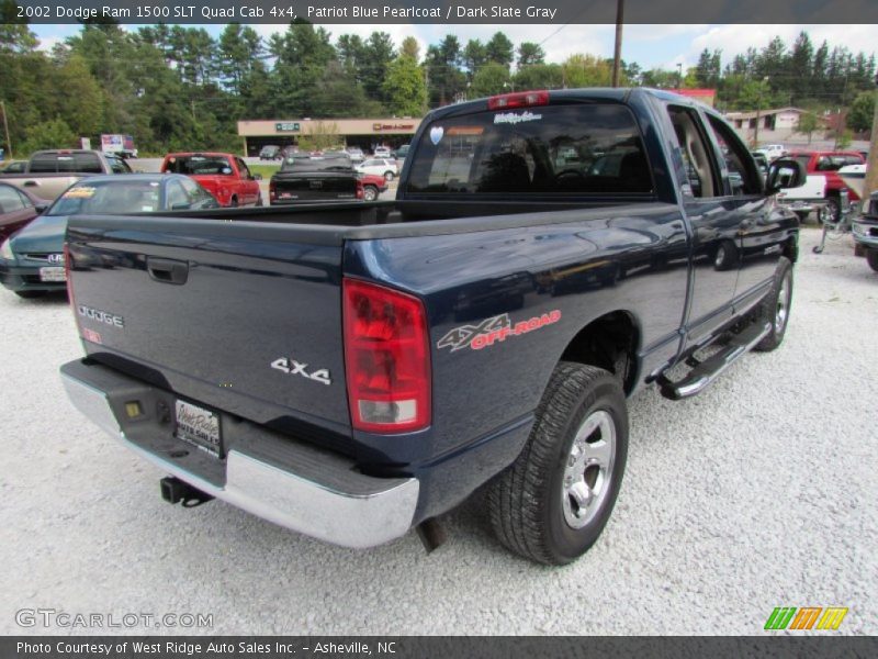 Patriot Blue Pearlcoat / Dark Slate Gray 2002 Dodge Ram 1500 SLT Quad Cab 4x4