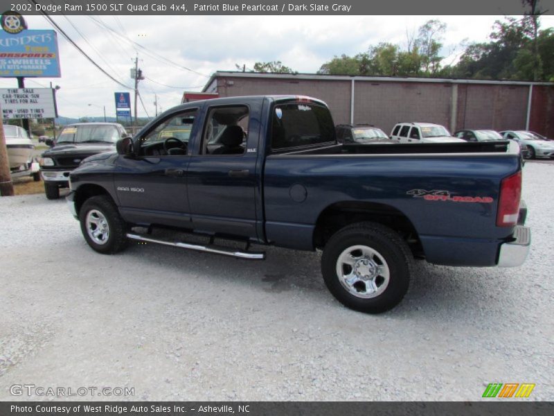 Patriot Blue Pearlcoat / Dark Slate Gray 2002 Dodge Ram 1500 SLT Quad Cab 4x4