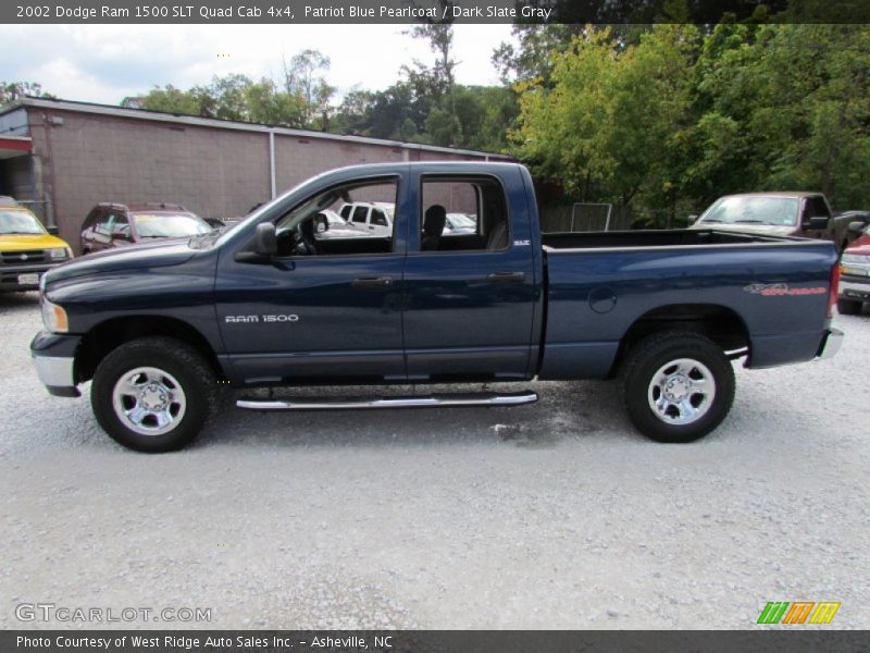 Patriot Blue Pearlcoat / Dark Slate Gray 2002 Dodge Ram 1500 SLT Quad Cab 4x4