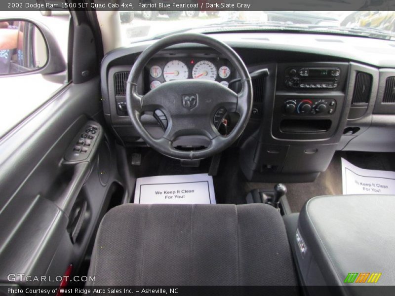 Patriot Blue Pearlcoat / Dark Slate Gray 2002 Dodge Ram 1500 SLT Quad Cab 4x4