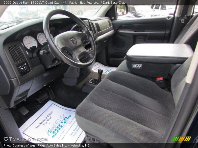 Patriot Blue Pearlcoat / Dark Slate Gray 2002 Dodge Ram 1500 SLT Quad Cab 4x4