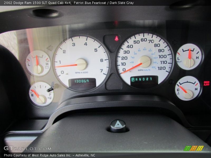 Patriot Blue Pearlcoat / Dark Slate Gray 2002 Dodge Ram 1500 SLT Quad Cab 4x4